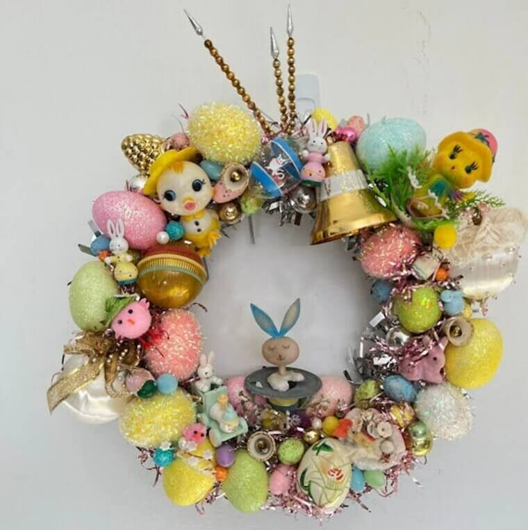 Vintage Handmade Easter Wreath - $185