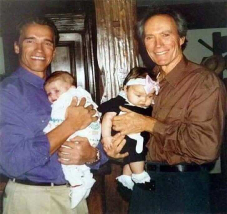 ​Arnold Schwarzenegger And Clint Eastwood With Their Babies